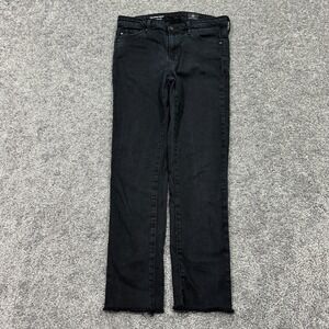 AG Adriano Goldschmied Jeans Womens 25R Black The Stevie Ankle Slim Straight